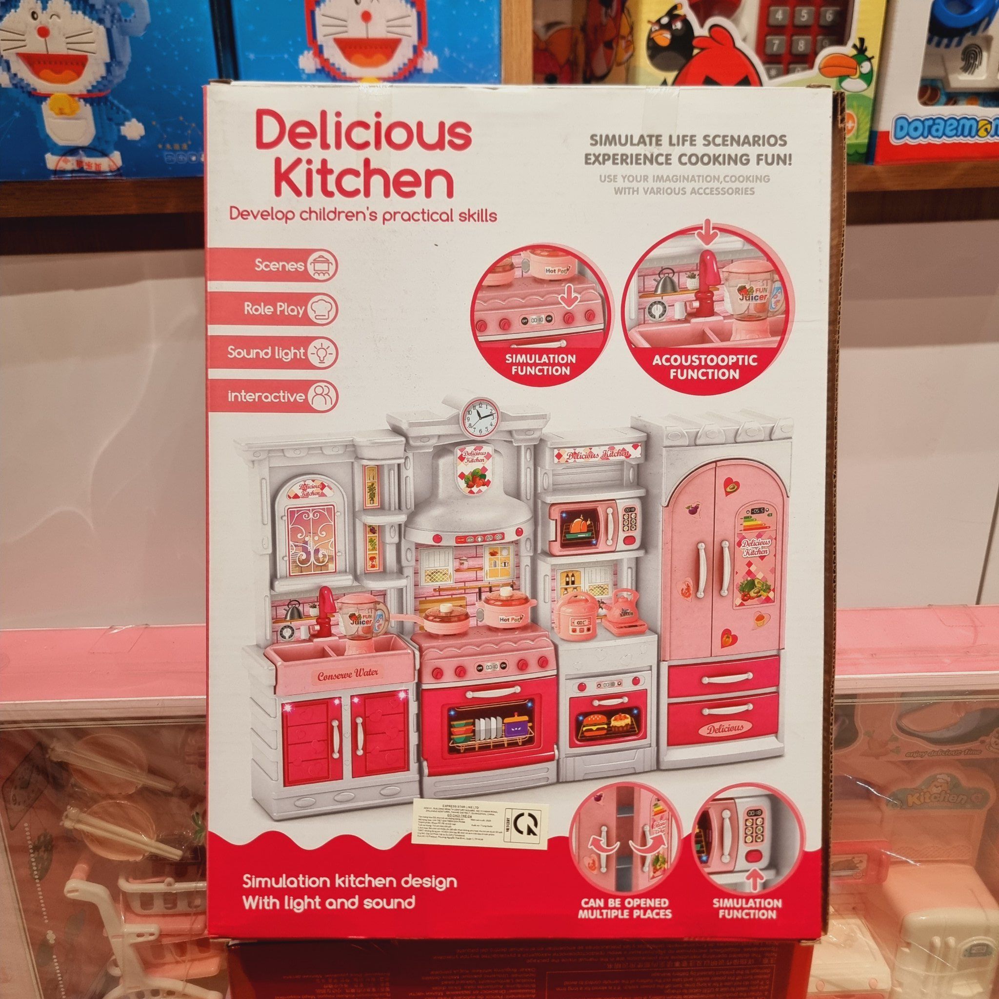 Đồ chơi nhập vai: Tủ bếp Delicious Kitchen (Món ngon mỗi ngày) phát triển kỹ năng thực hành cho bé, 3ages+, model B2 - 1 (dùng pin)
