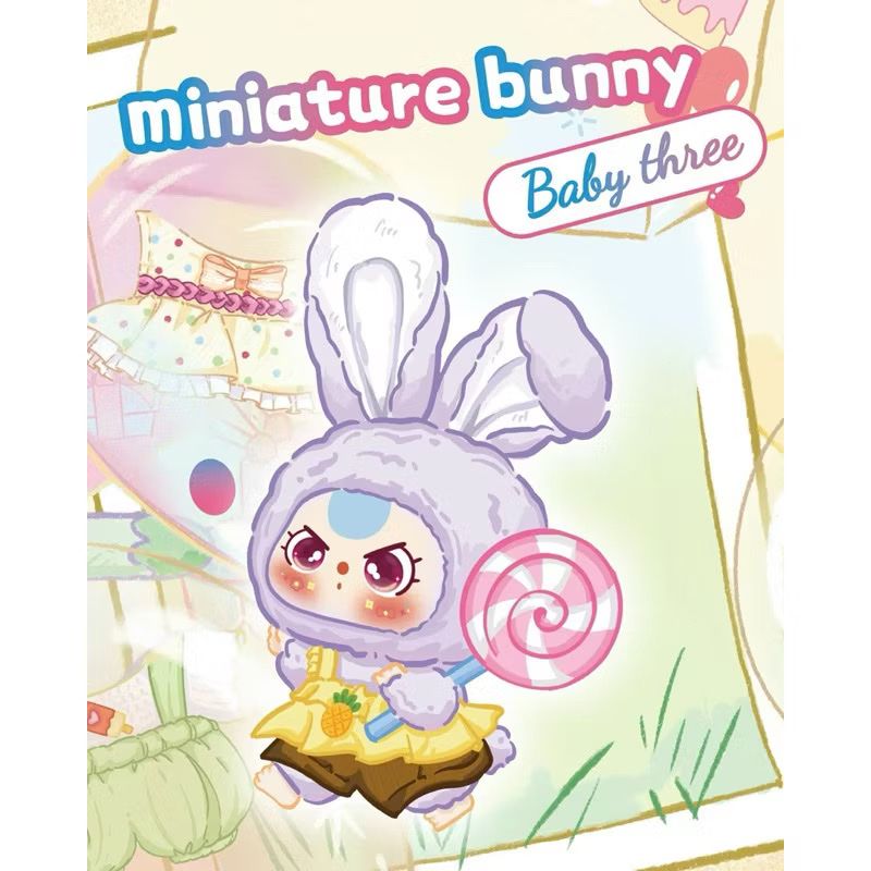 BLINDBOX BABY THREE ( bé 3 ) : Lẻ 1 box Baby Three Macaron Mini ( hàng có sẵn )
