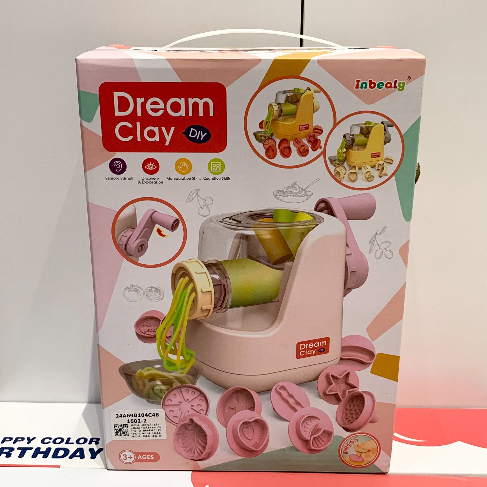 Hộp đất nặn INBEALY Dream Clay DIY: máy làm bánh kèm khuôn, +3ages, No. 1602-2