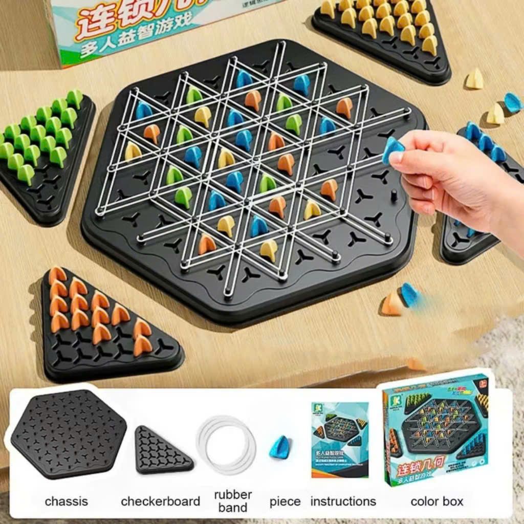 Đồ chơi trí tuệ : Bộ đồ chơi cờ xếp hình tam giác bằng dây chun, 3ages+, No. ME-185