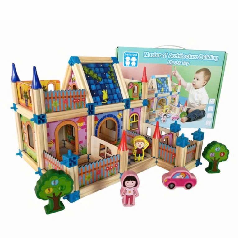 BEILALUNA Đồ chơi giáo dục _ Mô hình lắp ghép nhà gỗ 3D 128pcs 3+Ages No. BLLN-3461