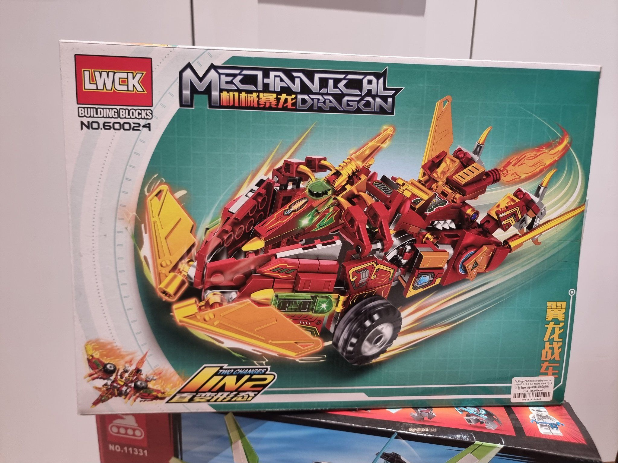 SOCCON Mô hình lắp ráp Khủng long biến hình ( 1in2 máy bay chiến đấu, xe đua ) 6+ 362pcs No. 60024(96)