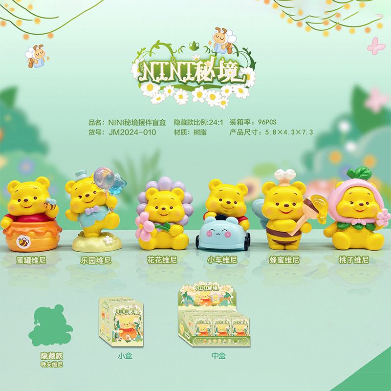 Hộp mù Blinlbox: Lẻ 1 box Gấu POOH (Ninja road blindbox ornament), No JM2024-A010