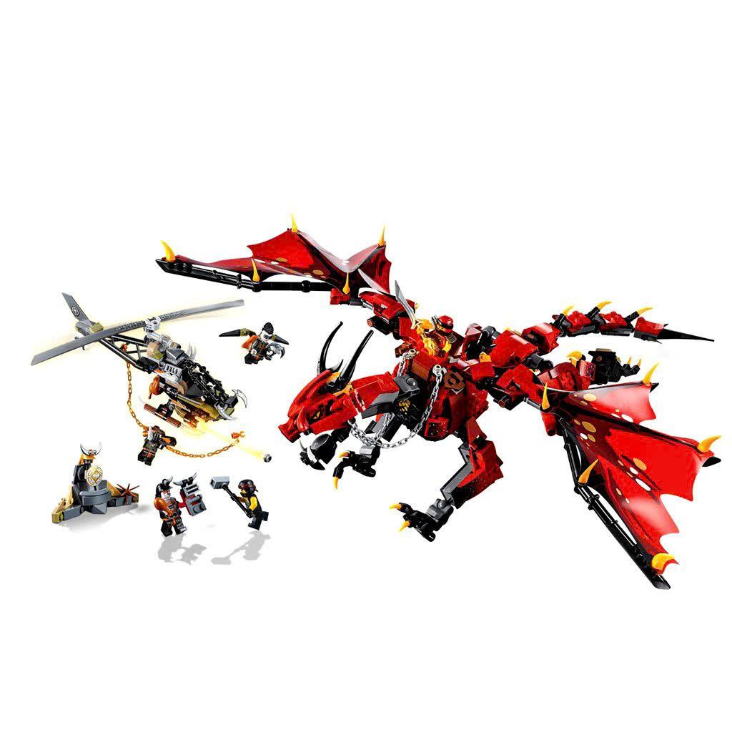 Đồ chơi mô hình : BỘ ĐỒ CHƠI LẮP RÁP NINJA THUNDER SWORDSMAN – RỒNG ĐỎ, 6ages+, No. 10938