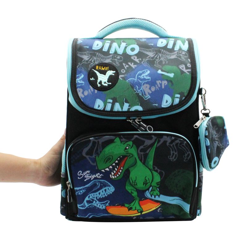 Elv_2023 Ba lô học sinh chống gù Khủng long + bóp viết SUN EIGHT