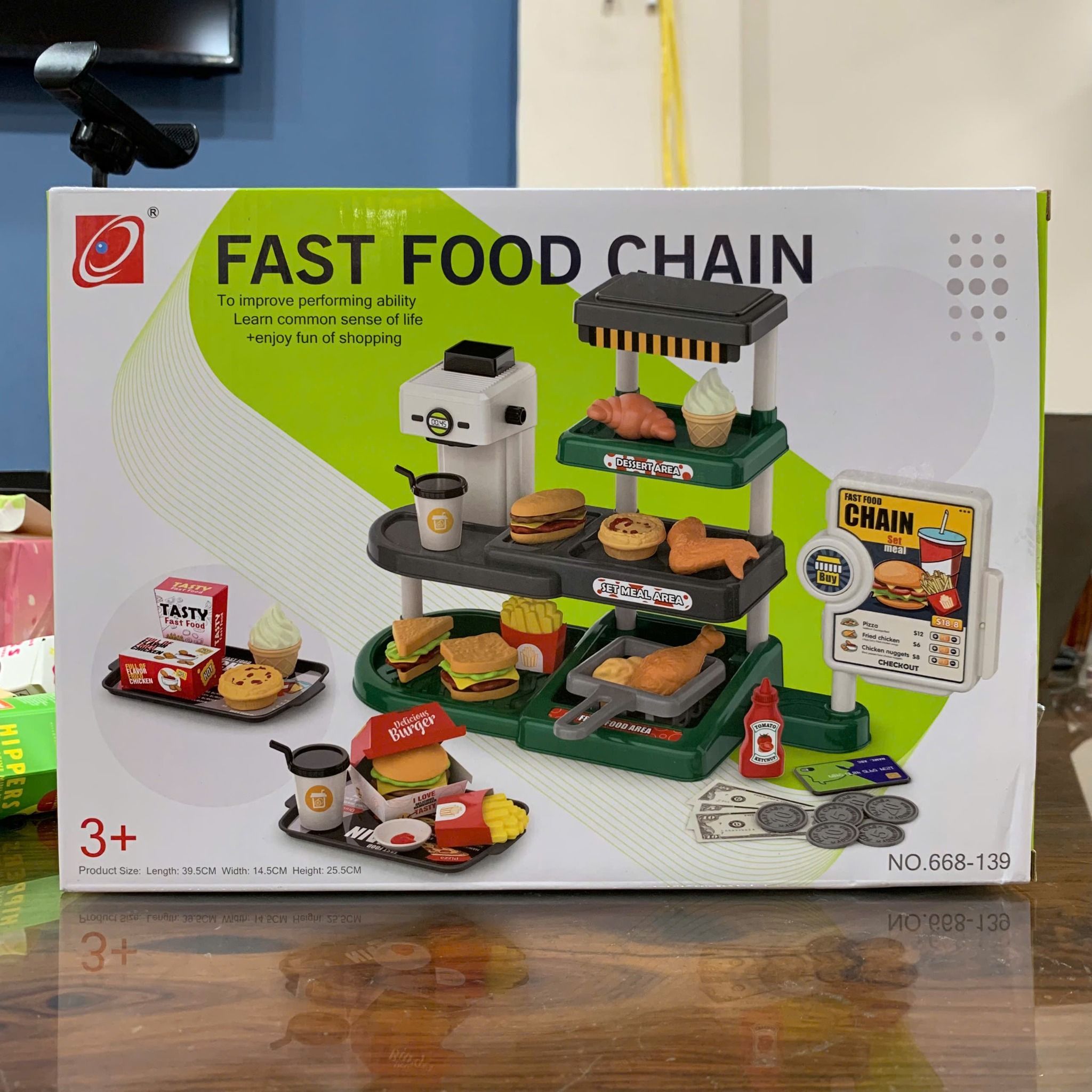 Đồ chơi nhập vai : Quầy thu ngân đồ ăn nhanh (Fast food chain), 3ages+, No. 668-139