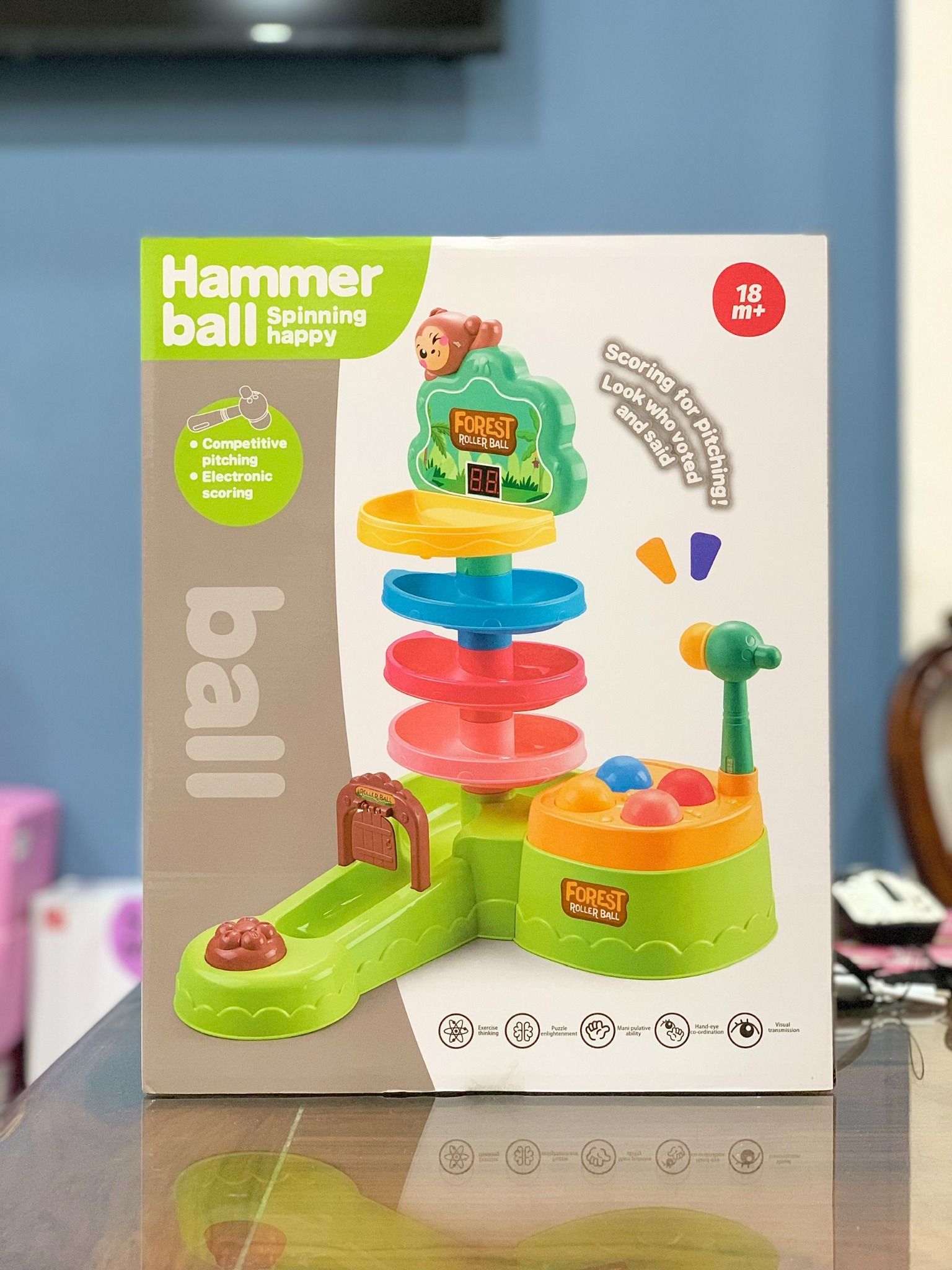 Đồ chơi vận động : Bộ Thả Bóng Rừng Xanh – Hammer Ball Spinning Happy, 18m+, No. 711