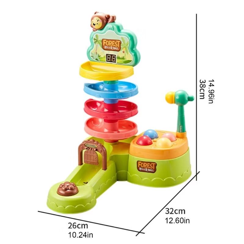 Đồ chơi vận động : Bộ Thả Bóng Rừng Xanh – Hammer Ball Spinning Happy, 18m+, No. 711