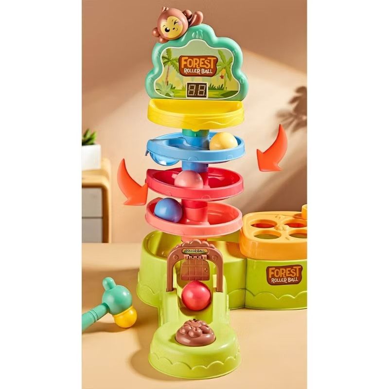Đồ chơi vận động : Bộ Thả Bóng Rừng Xanh – Hammer Ball Spinning Happy, 18m+, No. 711