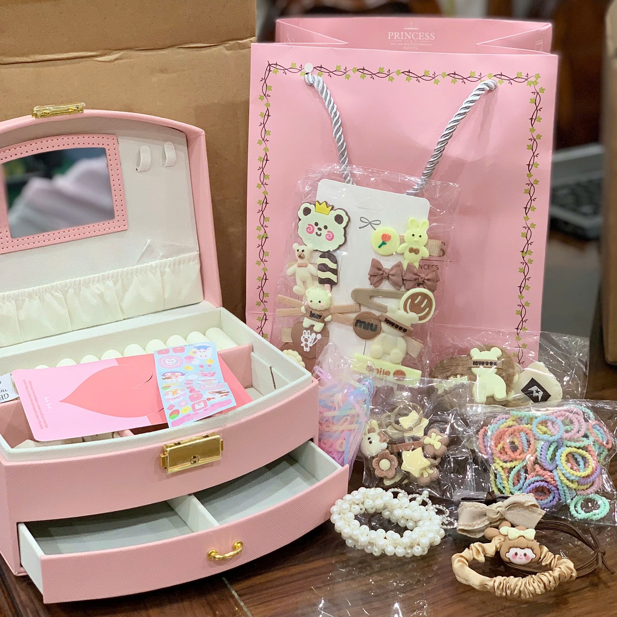 Đồ chơi nhập vai Hộp quà kẹp tóc (loại đặc biệt) dành cho bé gái siêu cute, đáng yêu, 5ages+, No. TS-39A