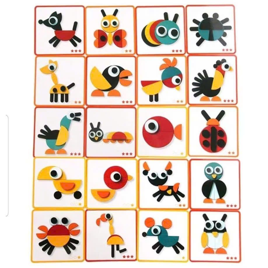 Đồ chơi sáng tạo bằng gỗ : Các mảng ghép hình con vật, 3+ ages, No. MS