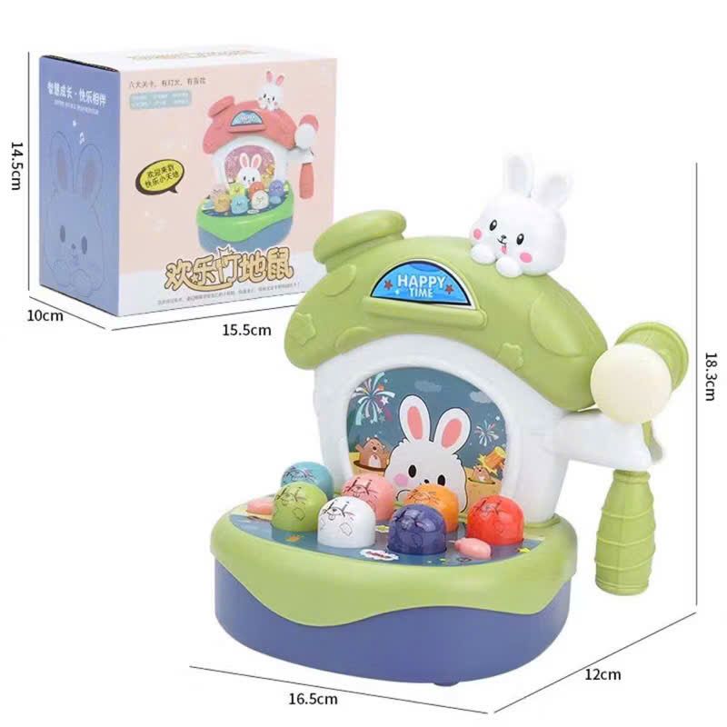 Đồ chơi vận động: Bộ đập Thỏ vui nhộn có nhạc _ HappyHamster, dùng pin, 3+ages, No. 162-15