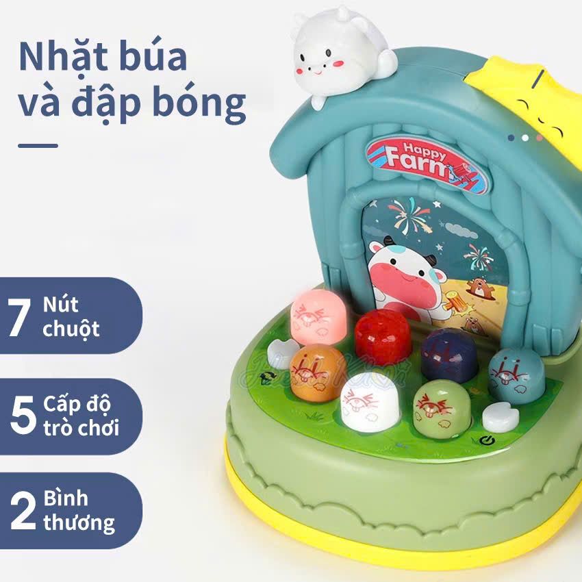 Đồ chơi vận động: Bộ đập Thỏ vui nhộn có nhạc _ HappyHamster, dùng pin, 3+ages, No. 162-15