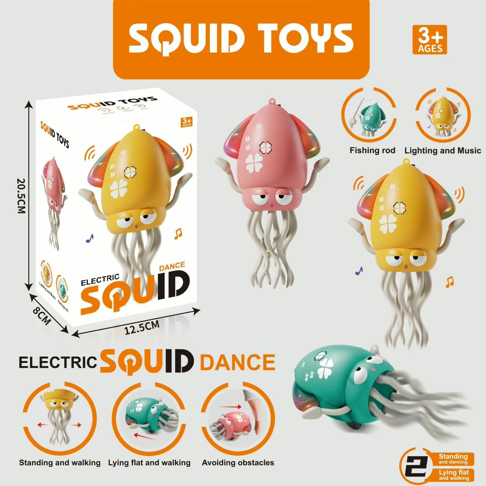 Đồ chơi vận động : Đồ Chơi Mực Nhảy Múa Cảm Ứng Âm Nhạc – Electric Dancing Squid, No. 158-21C