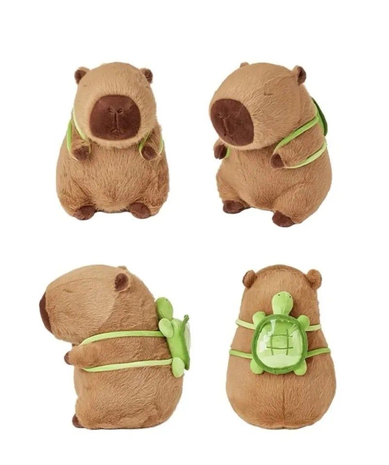 Chuột Capybara cõng rùa Dễ thương, kt 26cm, loại bông nhập khẩu rất mịn màng và mềm mại