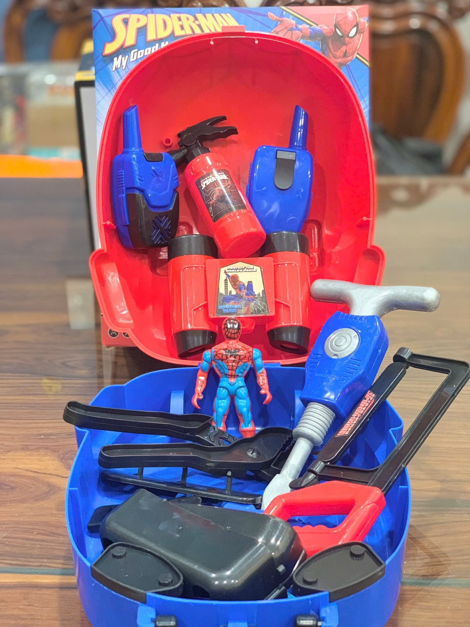 Đồ chơi mô hình : Vali kéo Người Nhện Spider _ Mô hình đồ chơi Cứu hỏa series, 3ages+, No. 005