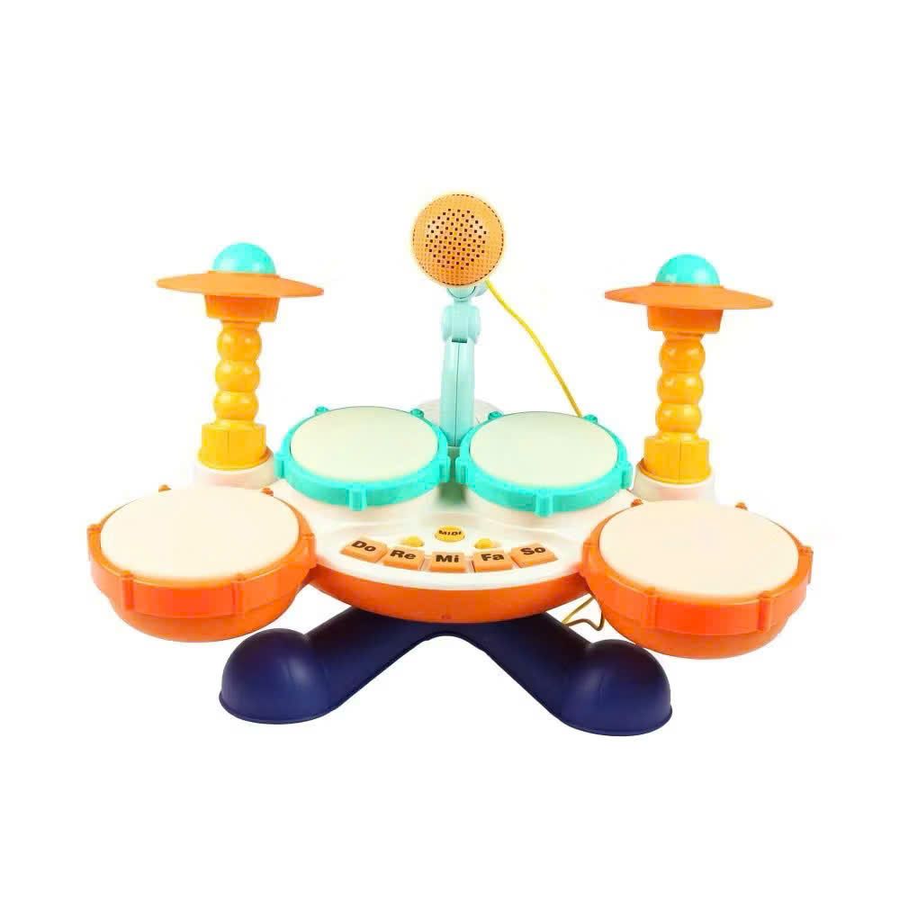 Đồ chơi vận động: Dàn trống đa chức năng kèm micro hát hò tung hứng (Music jazz drum), 12M+, No. Q60077