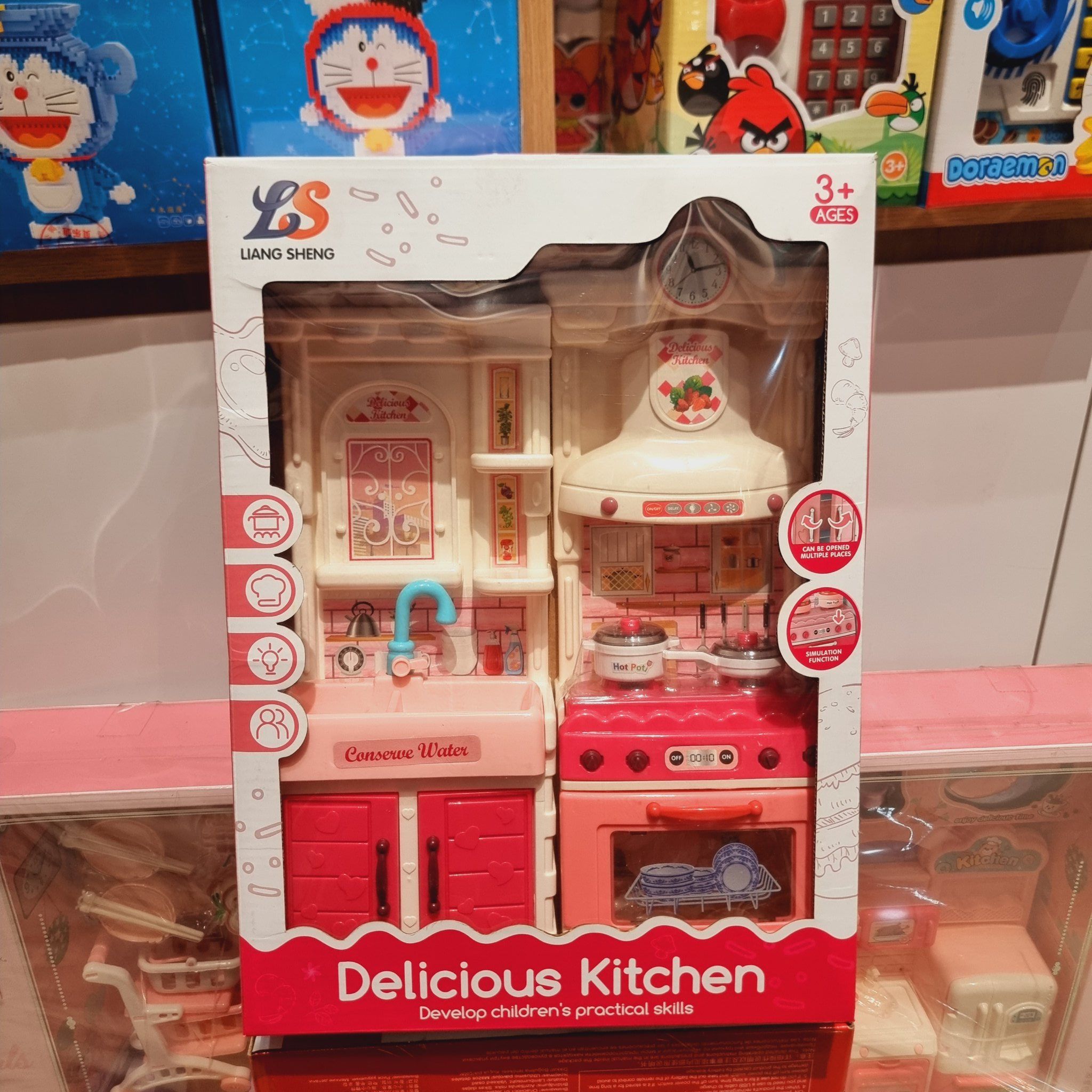 Đồ chơi nhập vai: Tủ bếp Delicious Kitchen (Món ngon mỗi ngày) phát triển kỹ năng thực hành cho bé, 3ages+, model B2 - 1 (dùng pin)