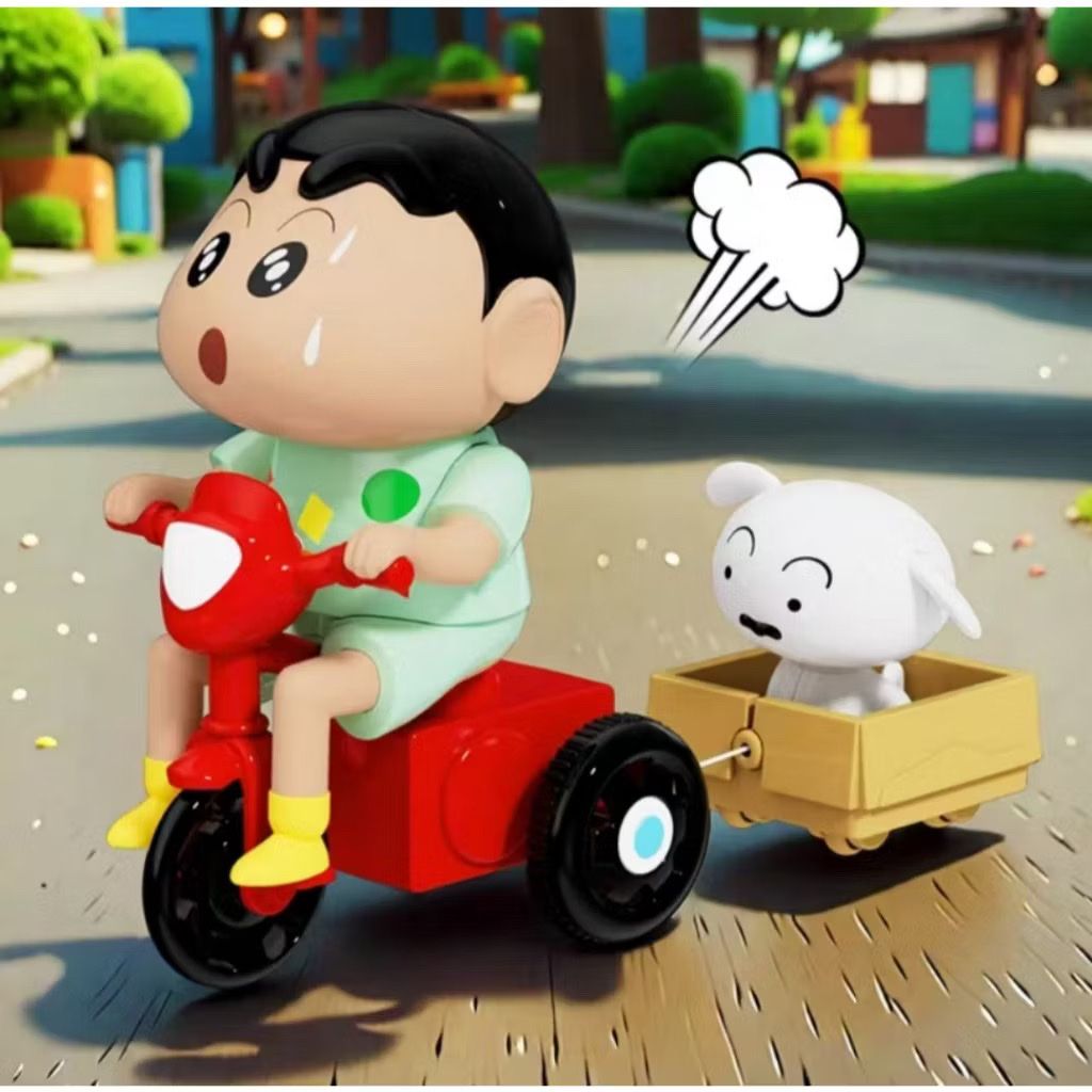 (Đọc mô tả) Đồ chơi lên dây cót: Cậu bé Shin đạp xe kéo thú cưng, 3+ages, No. 689