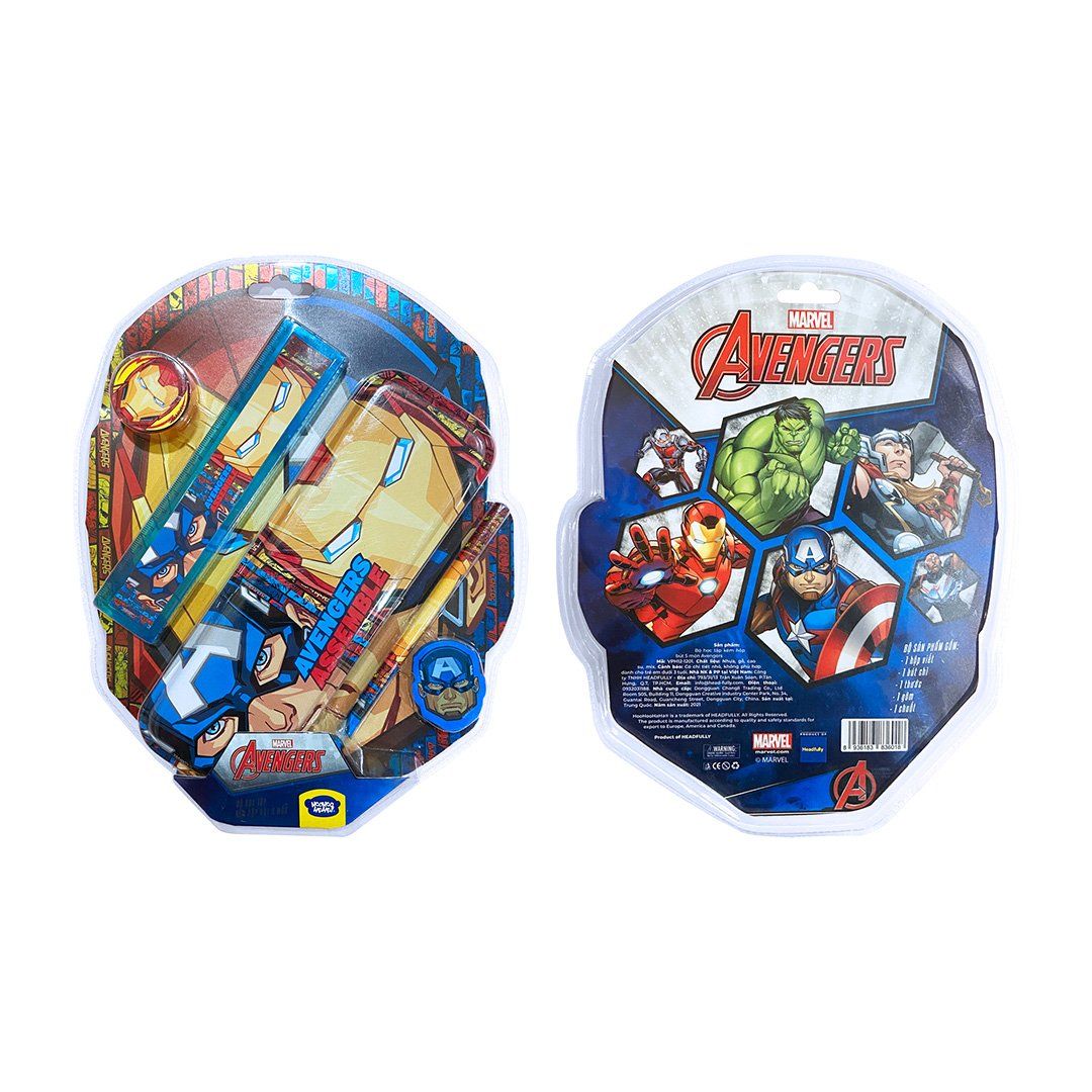Bộ học tập kèm hộp bút 5 món Avengers