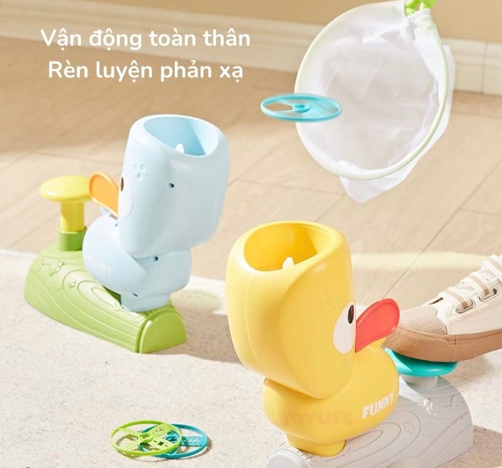 Đồ chơi vận động : Bộ vịt phóng và bắt đĩa bay tung hứng vui nhộn, 3ages+, No. 201-1Y, 201Y