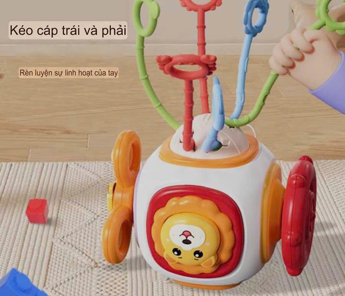 Đồ chơi vận động : Đồ chơi kéo dây vui nhộn kèm xúc xắc(Phát triển tư duy, nhận thức, phản xạ, vận động) No. FXB-12 18M+