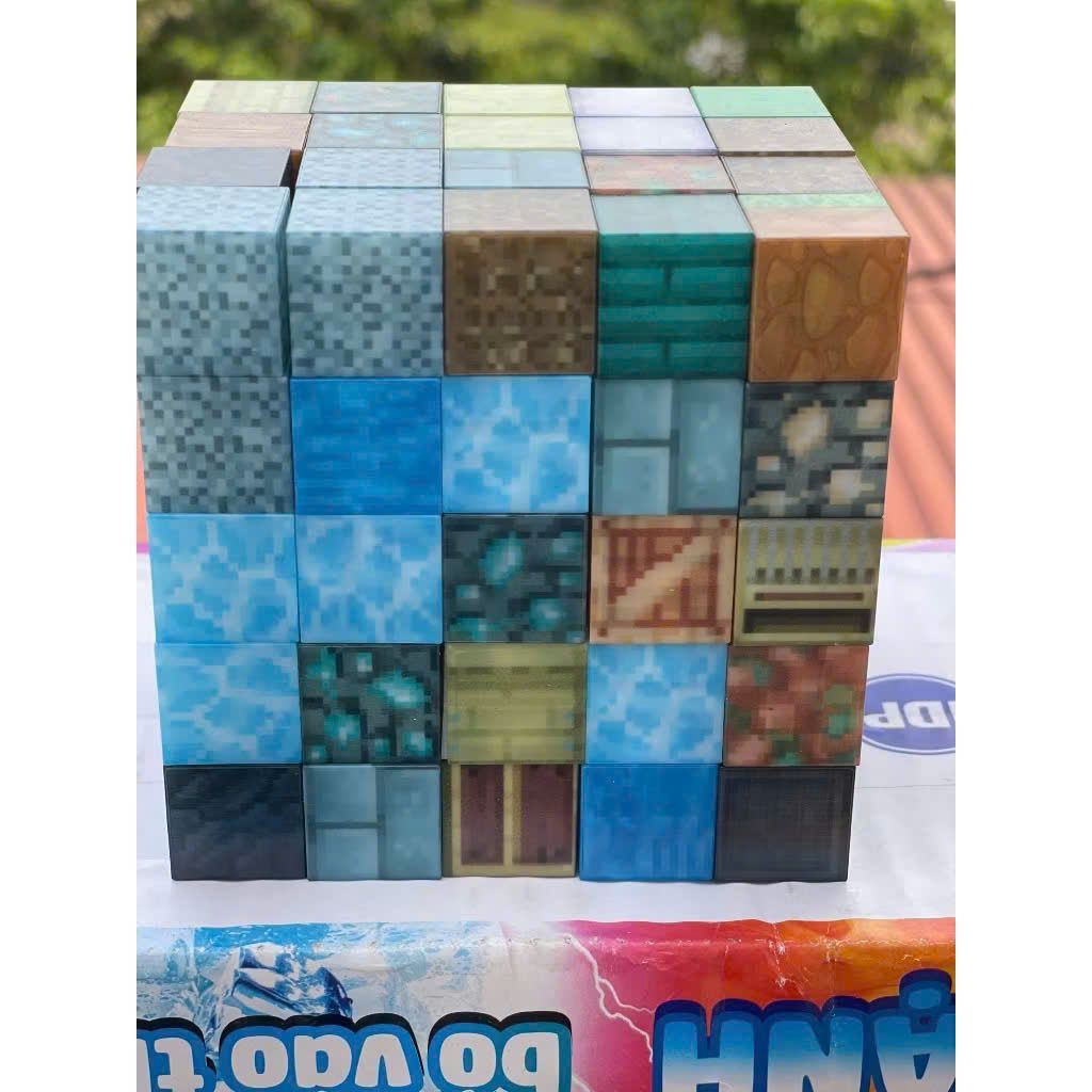 Đồ chơi xếp khối sáng tạo: Set 50 Khối nam châm từ tính Minecraft xây dựng, kt 20x20x20mm/pcs, +6ages