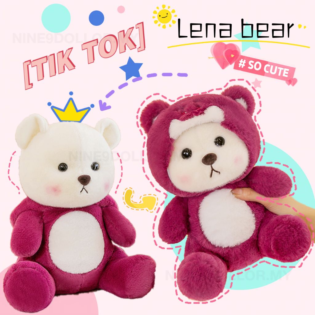 Gấu Bông Lena Đội Mũ Lotso Đáng Yêu Cho Bé Cao Cấp sze M