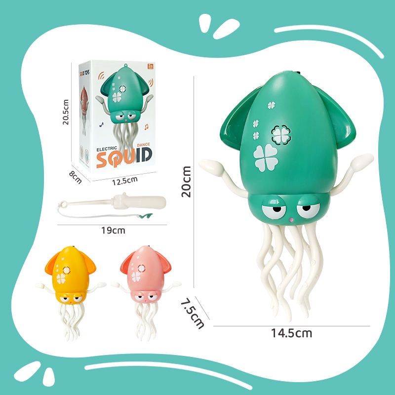Đồ chơi vận động : Đồ Chơi Mực Nhảy Múa Cảm Ứng Âm Nhạc – Electric Dancing Squid, No. 158-21C