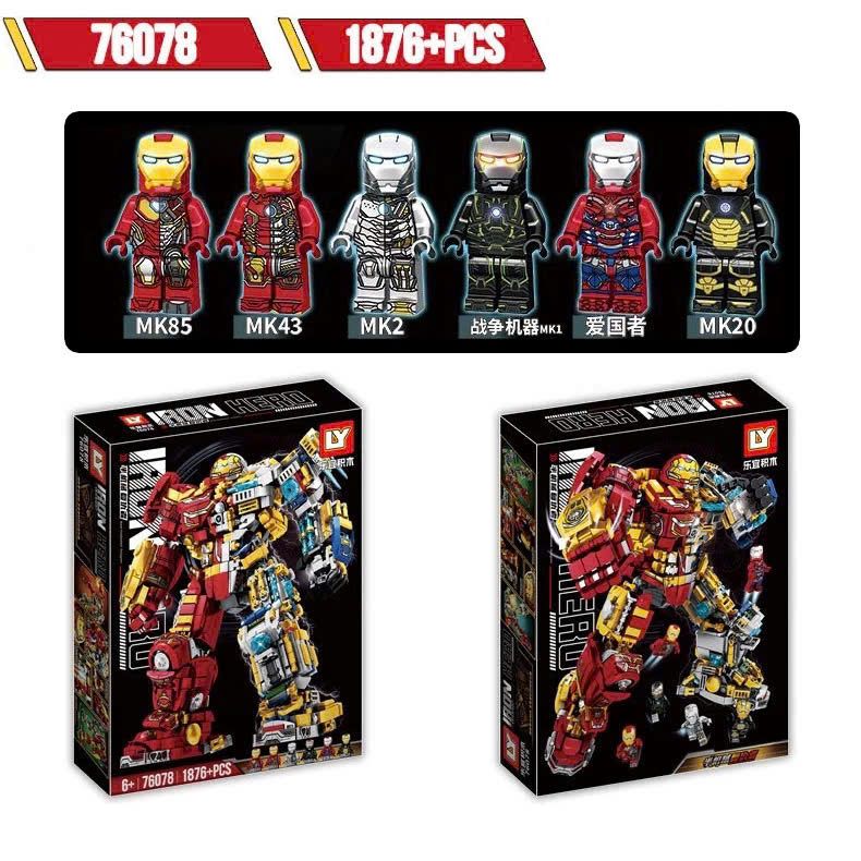 Đồ chơi lắp ráp: Mô hình Robot Người sắt phiên bản cơ khí big size, 1876pcs, 6+ages, No. 76078