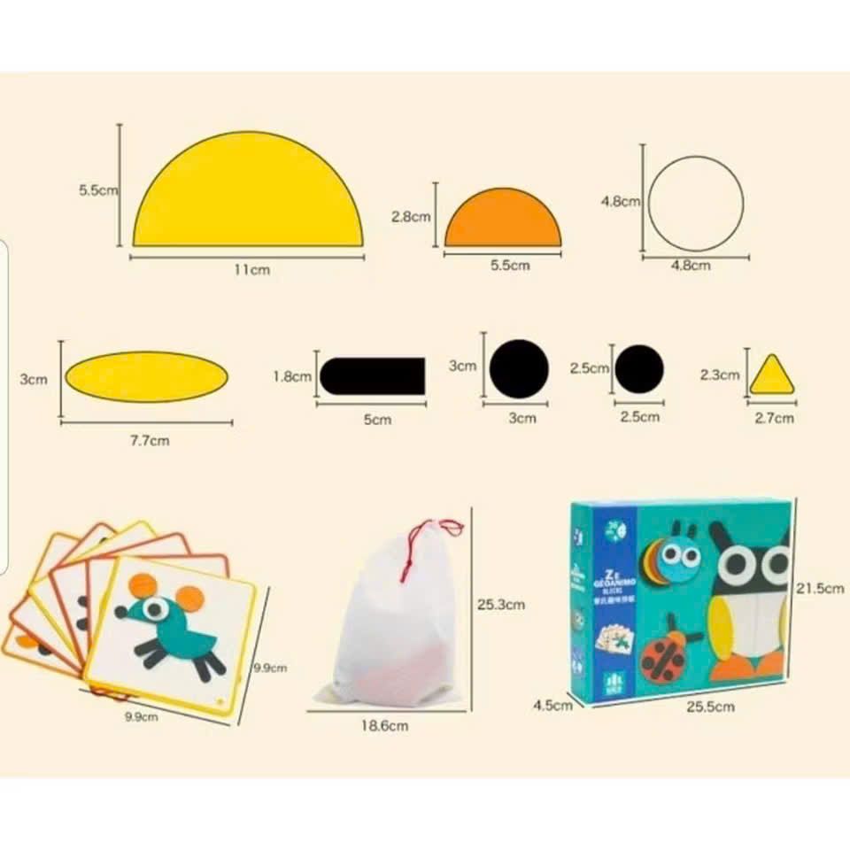 Đồ chơi sáng tạo bằng gỗ : Các mảng ghép hình con vật, 3+ ages, No. MS