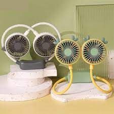 Đồ dùng văn phòng: Quạt đeo cổ tiện lợi hình tai thú (Neck USB Fan) có thể điều chỉnh đa hướng; pin sạc, Model DD 5583 DianDi Brand