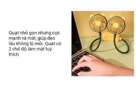 Đồ dùng văn phòng: Quạt đeo cổ tiện lợi hình tai thú (Neck USB Fan) có thể điều chỉnh đa hướng; pin sạc, Model DD 5583 DianDi Brand