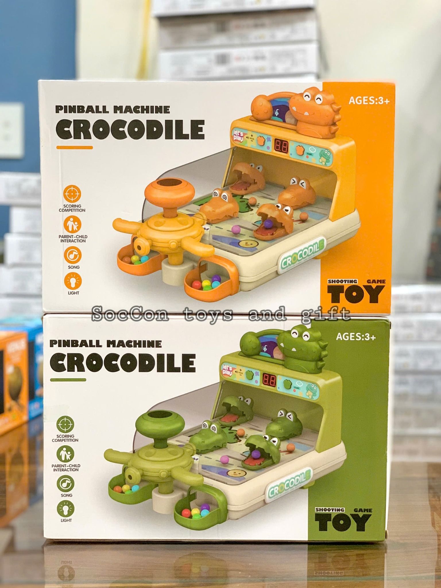 Đồ chơi vận động: máy pinball Cá sấu Crocodile, 3+ages, No. 158-22C