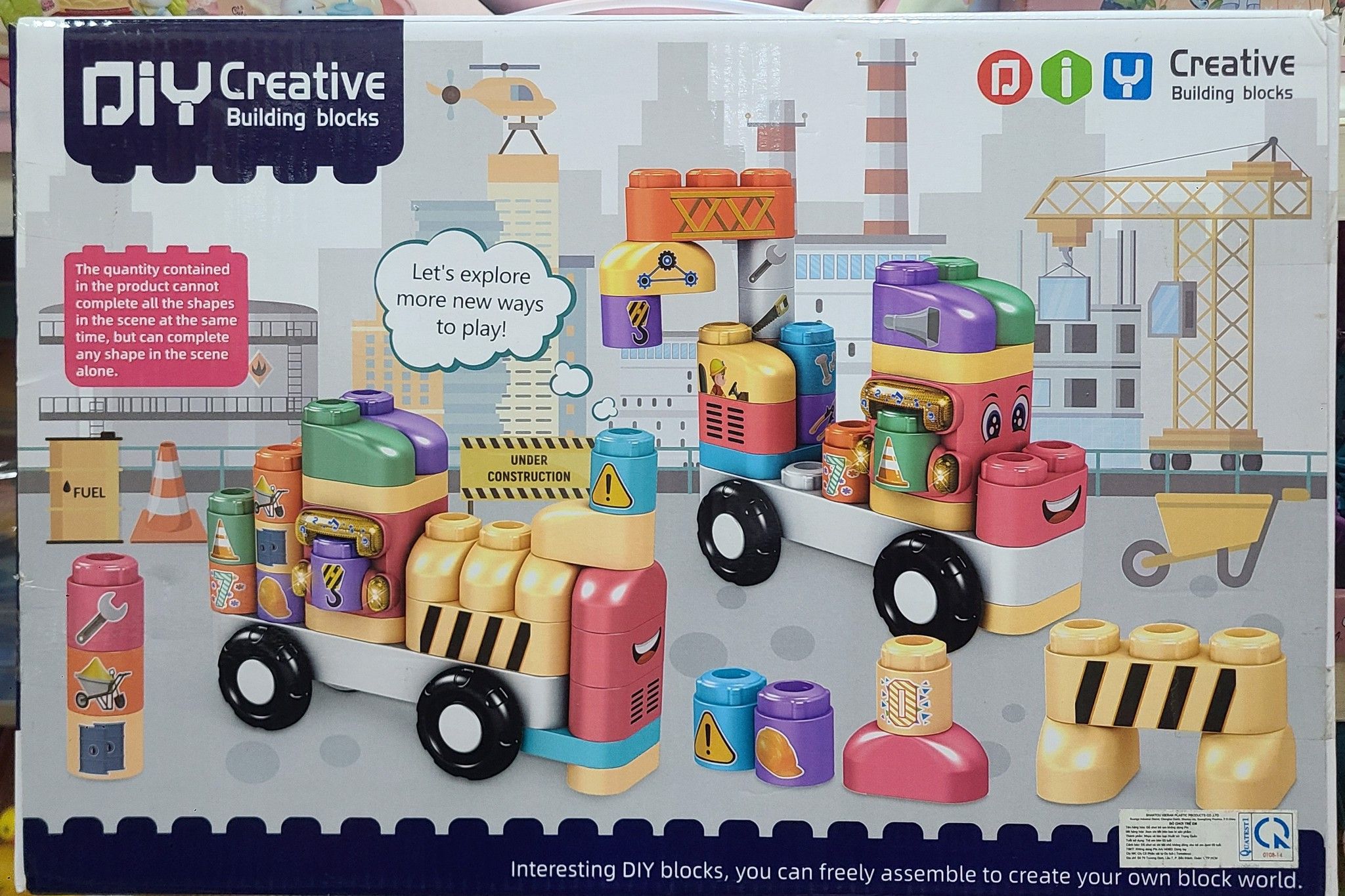 Đồ chơi lego: bộ lắp ghép xếp khối xe công trình (Xe cần cẩu), dùng pin, 6ages+ No. FZ-8007