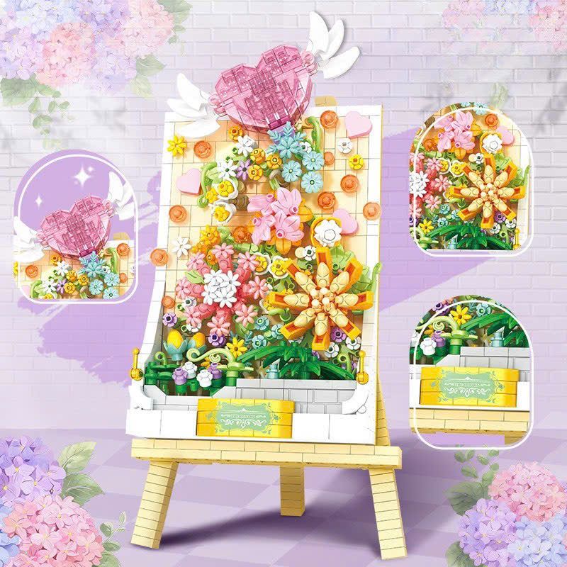 Đồ chơi lắp ráp: bộ xếp hình (mini block) Vườn hoa thơ mộng 1209pcs, 3ages+ No. P1283, P1282