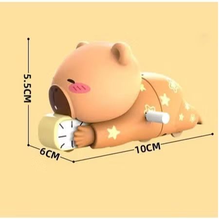 Đồ chơi dây cót: Capybara lười biếng đẩy chiếc đồng hồ đáng yêu, 3+ages, No. 6688