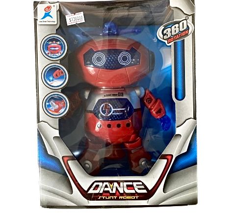 Robot nhảy vui nhộn - màu đỏ ( xoay 360 độ, có đèn, nhạc )
