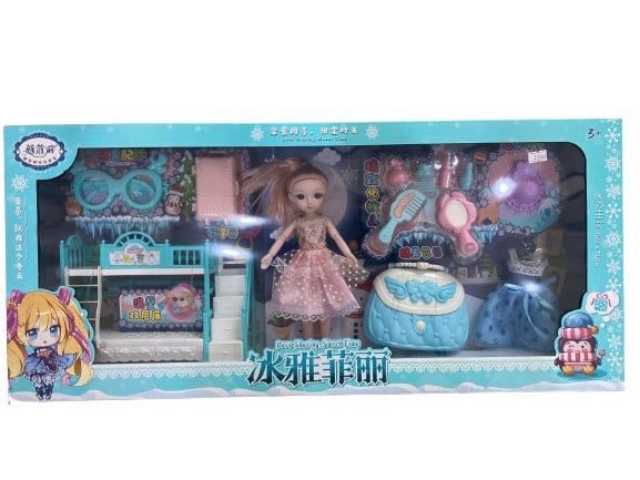 Hộp búp bê + giường ngủ tặng kèm theo phụ kiện 168818