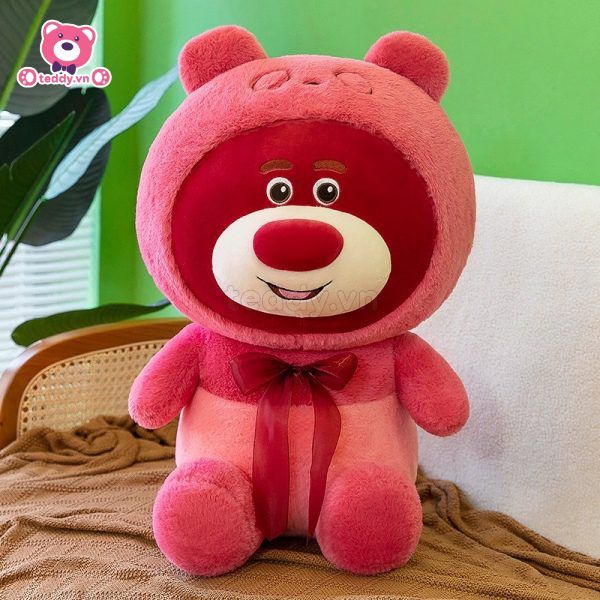 Gấu bông dâu có nơ size L