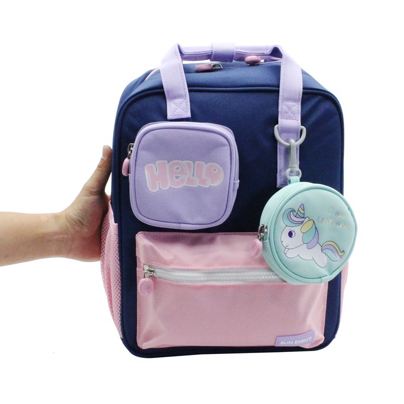 Elv_2023 Ba lô học sinh nhỏ 22067 Xanh hồng SUN EIGHT