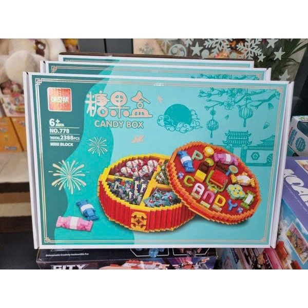Đồ chơi lắp ráp : hộp quà bánh mứt (Mâm cổ) ngày Tết sum vầy CANDY BOX 2388 pcs 6Ages+ No. 778