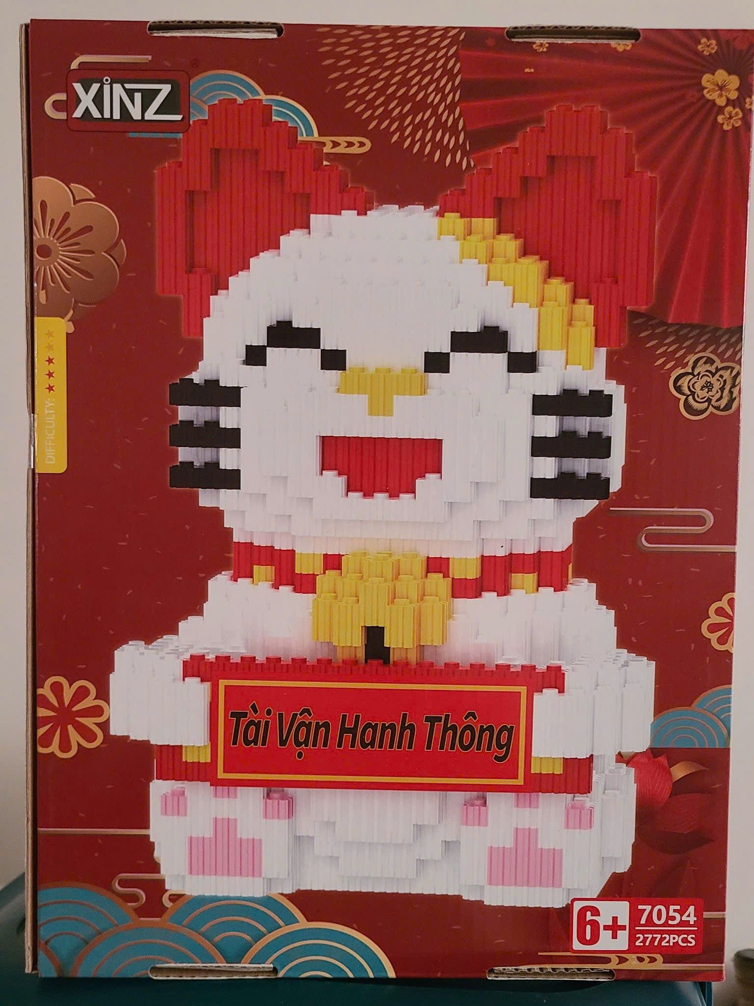 Đồ chơi lắp ráp : Bộ lắp ráp mèo thần tài (Chiêu Tài Tiến Bảo, Tài vận hanh thông)