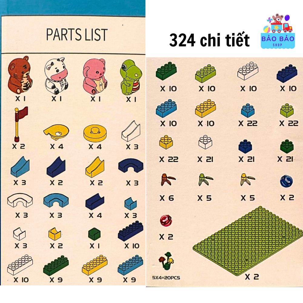 Đồ chơi Xếp hình động vật 324 chi tiết No. 959