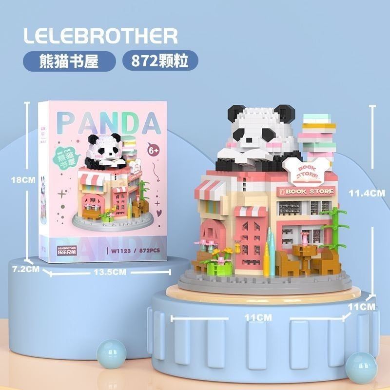 Đồ chơi lắp ghép LELEBROTHER : Hộp xếp khối Gấu Trúc Panda, 880pcs, 6+ages, No. W1123,4,5,6,7