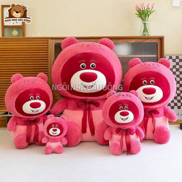 Gấu bông dâu có nơ size L