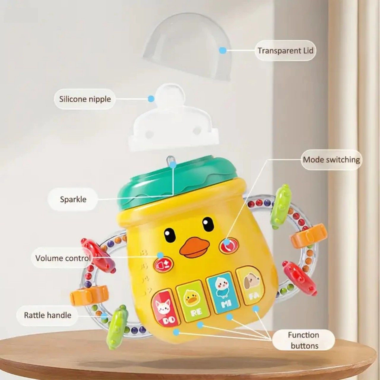 AIYINGLE _ Gậm nướu cho bé (Hình bình sữa -dùng pin) không độc hại (phù hợp cho bé trên 10 tháng tuổi) No. 668-234
