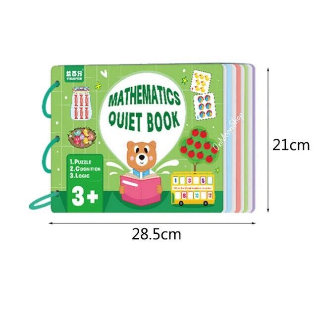 Đồ chơi giáo dục : bộ sách bóc dán làm quen với toán học Mathematics quiet book 3Ages+ No. 555-3