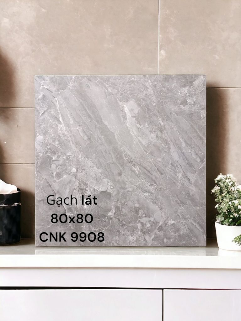 GẠCH LÁT 80X80 CNK 9908 ; CÓ ANH KIM BẠC, NHẬP KHẨU