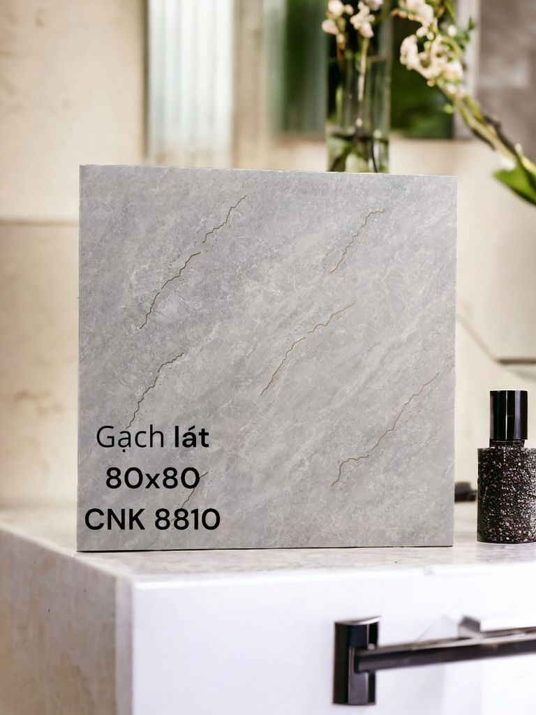 GẠCH LÁT 80X80 CNK 8810. BÓNG KÍNH,CÓ ANH KIM VÀNG,GẠCH NHẬP KHẦU